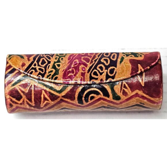 Handcrafted Batik Glasses Case With Mirror Multicolor Abstract Design - Picture 5 of 10